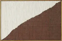 Untitled (Single) by Brent Wadden, 2013, handwoven fibres, wool, cotton, acrylic on canvas, in artist's frame, offered Apr 2015