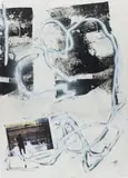 Leo Gabin, Naturally Wavy, 2014, gesso, acrylic, spray paint, silkscreen on canvas