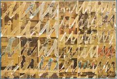 Untitled by Nikolas Gambaroff, 2010, newsprint, acrylic on canvas, in artist's frame, sold Apr 2015