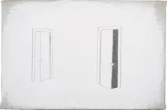 Friday August 4th by Ugo Rondinone, 2006, gesso, collage, graphite on canvas, sold Apr 2015