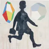 Donald Baechler, The Crystal Method, 2004-2005, acrylic, fabric collage on canvas