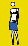 Julian Opie, Woman taking off summer dress. 10, 2003, vinyl over wooden stretcher