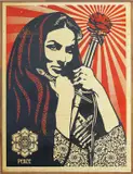 Revolutionary Woman With Brush by Shepard Fairey, 2007, silkscreen print on wood, sold Apr 2015