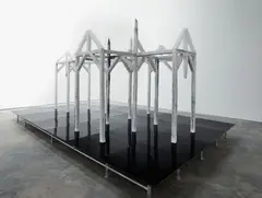 Banks Violette, Untitled (Church), 2005, bonded salt, salt, polyurethane, polymer medium, ash, epoxy, wood, galvanized steel, steel hardware