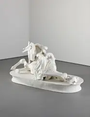 Rachel Feinstein, Unicorn, 2002, fabric, resin, plaster, foam and acrylic on wood