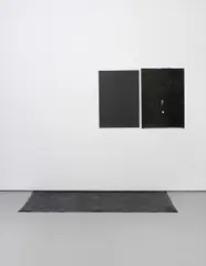 Ian Kiaer, Ulchiro Project: End Note, 2007, ink on paper, sugar paper, rubber mat