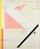 Markus Amm, Untitled, 2002, adhesive tape, enamel, Edding pen, pencil on plywood