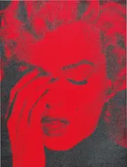 Marilyn Crying by Russell Young, 2013, silkscreen, diamond dust on canvas, sold Apr 2015