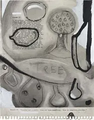 Robert Beck, Untitled ("The House Tree Person Technique" by John N. Buck / "Schizophrenic Art" by Margaret Naaumburg), 2001-2005, latent finger print powder, charcoal, oil pastel, carbon on paper