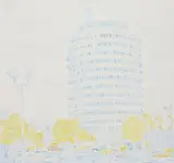 David Korty, Capital Records, 2001, acrylic, coloured pencil on plywood