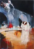 Ian Francis, A Girl Tries to be More Like Her Friends, 2008, acrylic, oil, pen, ink and transfer on canvas