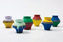 Coloured Vases (in 6 parts) by Ai Weiwei, 2013, six Han Dynasty pottery vases (206 BC - 220 AD) with acrylic colour, sold Jun 2015