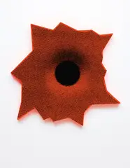 Orange Maxima by Nate Lowman, 2005, silkscreen on canvas, laid on panel, sold Jun 2015