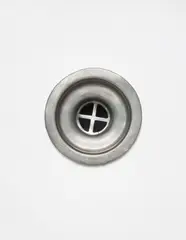 Robert Gober, Drain, 1989, cast pewter