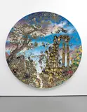 Raqib Shaw, Arrival of the Horse King from the series Paradise Lost, 2011-2012, oil, acrylic, enamel, glitter, rhinestones on birch plywood