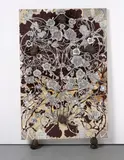 Chris Ofili, Homage, 1993-1995, acrylic, oil, polyester resin, map pins, elephant dung on linen