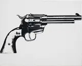 Andy Warhol, Gun (Cowboy six shooter), 1981, synthetic polymer paint, silkscreen inks on canvas