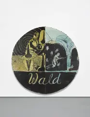 Neo Rauch, Wald, 1993, oil on paper, laid on two adjoining panels