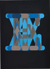 Tauba Auerbach, Alive, 2007, gouache on paper laid on panel