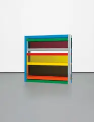 Relinquished Production by Liam Gillick, 2008, powder-coated aluminium, Plexiglas, sold Jun 2015