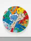 Beautiful, beautiful, charity childrens, spin painting (with butterflies) by Damien Hirst, 2007, butterflies on household gloss on canvas, in artist's acrylic glass frame, sold Jun 2015