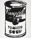 Andy Warhol, Campbell's Soup Can (Tomato Soup), 1985, synthetic polymer paint, silkscreen ink on canvas