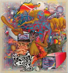 Markus Oehlen, Sohn von Zwielicht, 2001, acrylic, spray paint on canvas