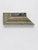 Francis Alÿs, Untitled, 1992, oil on canvas fragment, in painted wooden frame part