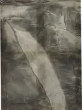 Ayan Farah, Raada, 2013, ash, alcohol, vinegar, ink, binder on cotton silk