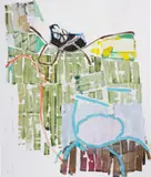 Magnus von Plessen, Garten 1, 2007, tape, oil on canvas