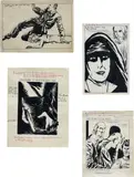 Four works: (i) I Didn't Kill Her..., 1984; (ii) Is It Asking Too Much?, 1987; (iii) Holy Bible, To Which The Diarist Adds, 1991; (iv) A Little Friendly Fire To Share With The Folks Back Home by Raymond Pettibon, 1991, ink on paper, offered Jun 2015