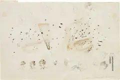 Among Horsemen by Michaël Borremans, 2001, pencil, watercolour on book page, sold Jun 2015