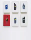 Rafał Bujnowski, Six works (i) Eriksson 1; (ii) Eriksson 2; (iii) Eriksson 3; (iv) Philips; (v) Panosonic; (vi) Nokia 1, 1998, oil on canvas