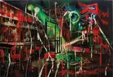 Rosson Crow, Cash from Chaos at CBGB, 2007, acrylic, enamel, spray paint, oil on canvas