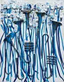Arman, Untitled, 2002, acrylic, paint tubes, musical instruments on canvas laid on board
