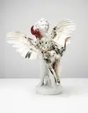 Koen Vanmechelen, Cosmopolitan Fossil, 2014, marble, taxidermied chicken