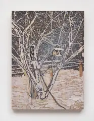 Bird House by Peter Doig, 1996, oil on panel, sold Oct 2015