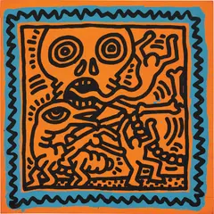 Untitled by Keith Haring, 1984, acrylic on canvas, sold Oct 2015