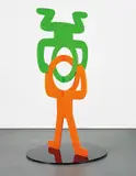 Keith Haring, Untitled (Head Stand), 1987-88, polyurethane enamel on steel