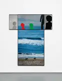 John Baldessari, Two Dogs and Two Aliens, 2002, digital photo with acrylic on Sintraplate