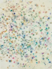 Better Young than Dead by Dan Colen, 2012, flowers on linen, sold Oct 2015
