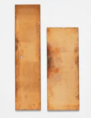Copper Surrogate by Walead Beshty, 2011, polished copper on wood, sold Oct 2015