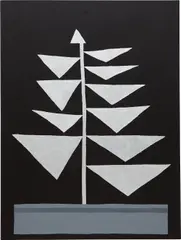 Untitled (Silver Tris) by Jonas Wood, 2010, acrylic, oil on linen, sold Oct 2015