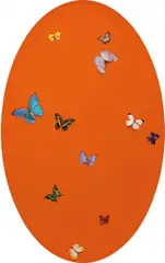 Damien Hirst, Clamy Love, 2007, butterflies and household gloss on canvas
