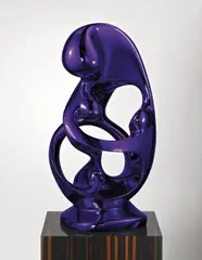 Life Enigma by Anselm Reyle, 2006, bronze, chrome optics, plinth with macassar wood veneer, sold Oct 2015
