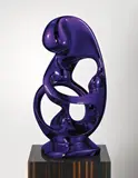 Anselm Reyle, Life Enigma, 2006, bronze, chrome optics, plinth with macassar wood veneer