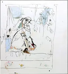 Untitled by Secundino Hernández, 2010, gouache, acrylic, alkyd, oil on canvas, in artist's frame, sold Oct 2015