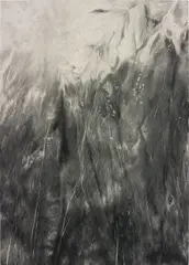 Sam Moyer, Untitled, 2012, ink on canvas mounted on wood panel