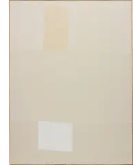 Ethan Cook, Untitled, 2013, canvas and hand woven cotton canvas, in an artist's frame