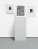 Anthony Pearson, Untitled (Chisel Arrangement), 2008, bronze sculpture with carbide hand finish, base, pedestal, c-print mounted to acrylic in artist frame